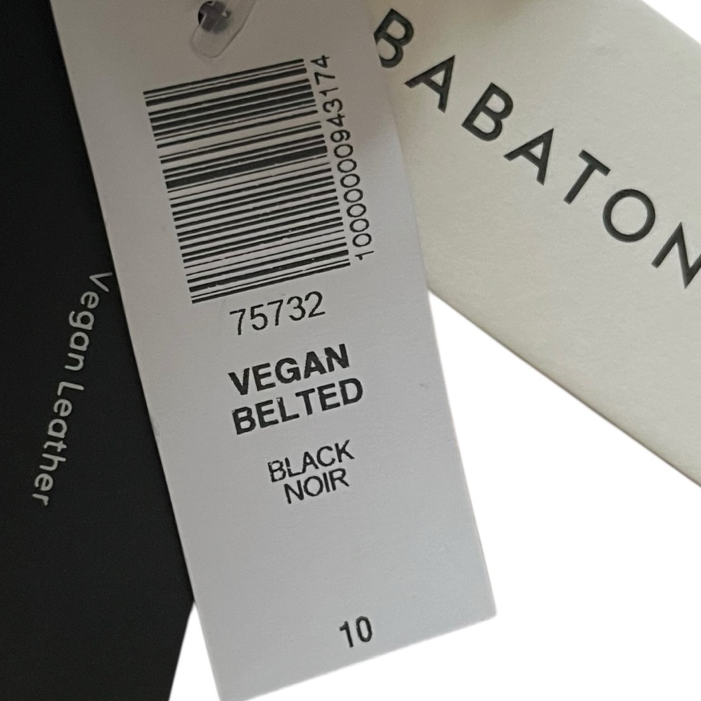 NWT Aritzia Babaton Belted Pant Vegan Leather Black Size 10 - Picture 10 of 15